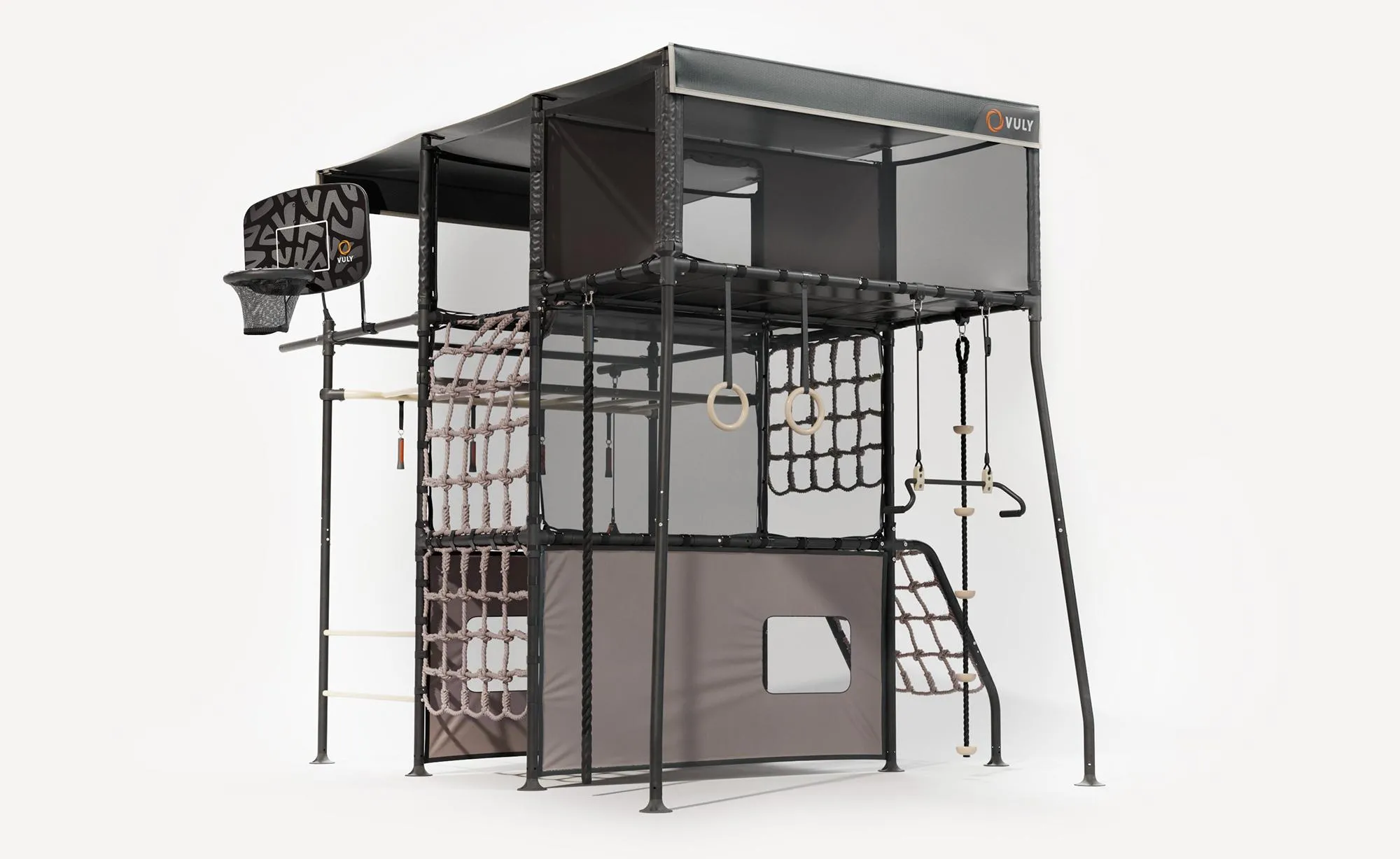 janazoon-product-217-image-1.webp Vuly Quest 2.1 Treehouse Monkey Bar Playset with Multi-Level Rope Net and Hideout Spaces - Image 1